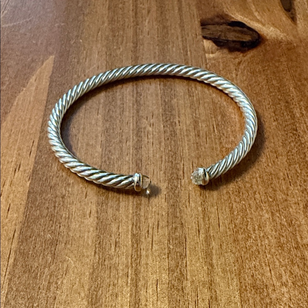 Elegant Silver Twisted Bangle Bracelet